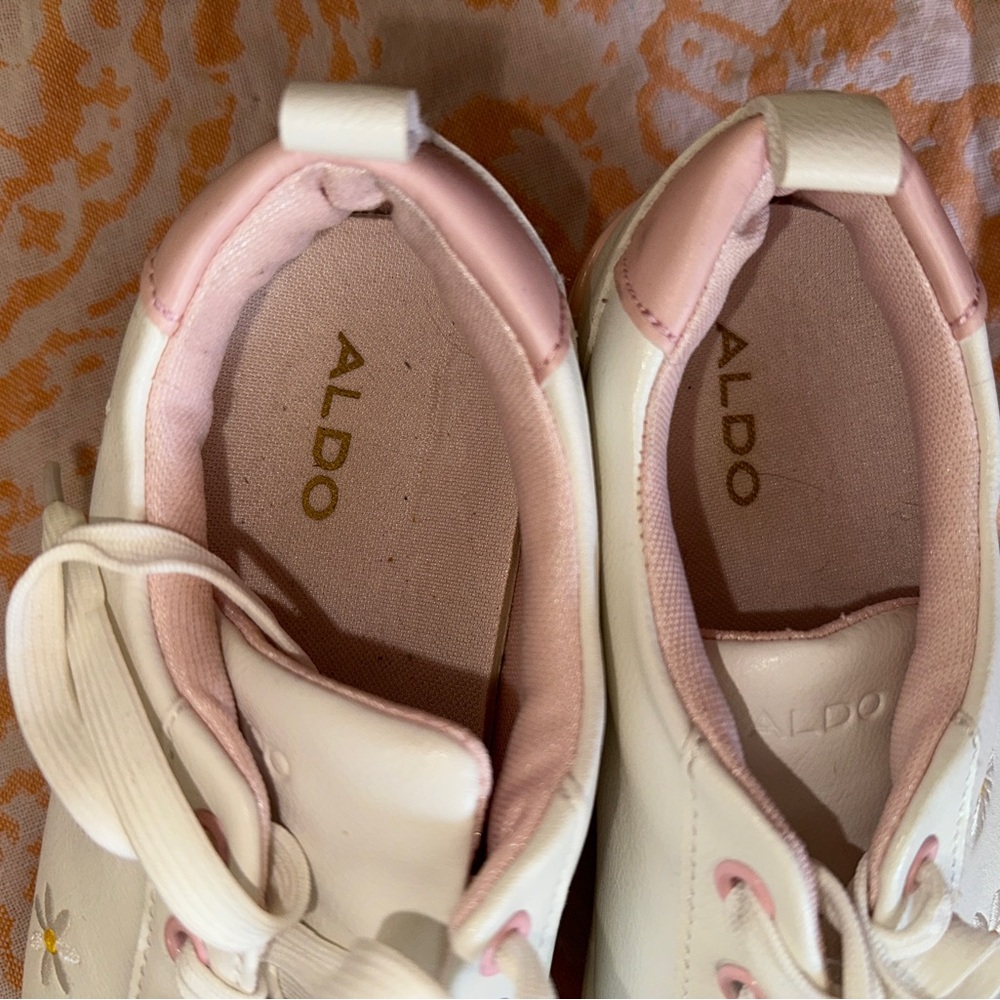 White and Pink Floral Sneakers - Picture 2 of 6